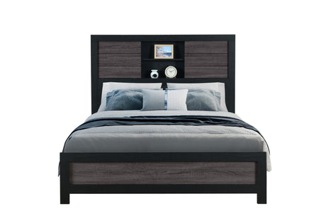 Lisbon Grey/Black Bookcase Full Bed