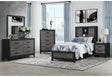 Lisbon Grey/Black Bookcase Twin Bed Group