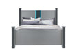 Logan Silver King Bed with LED and Speakers
