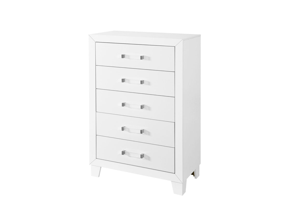 Luccia White King Bed Group with LED