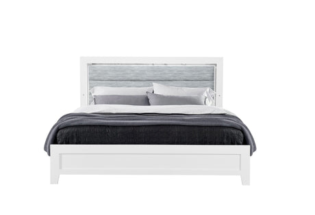 Luccia White King Bed with LED