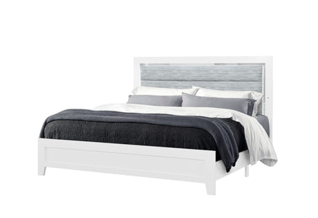 Luccia White Queen Bed with LED