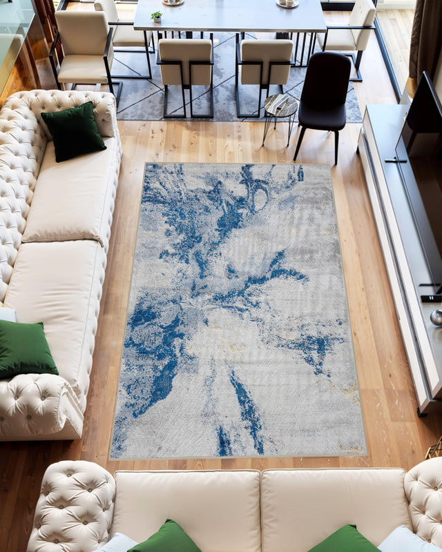 Marble Area Rug 10049 Blue