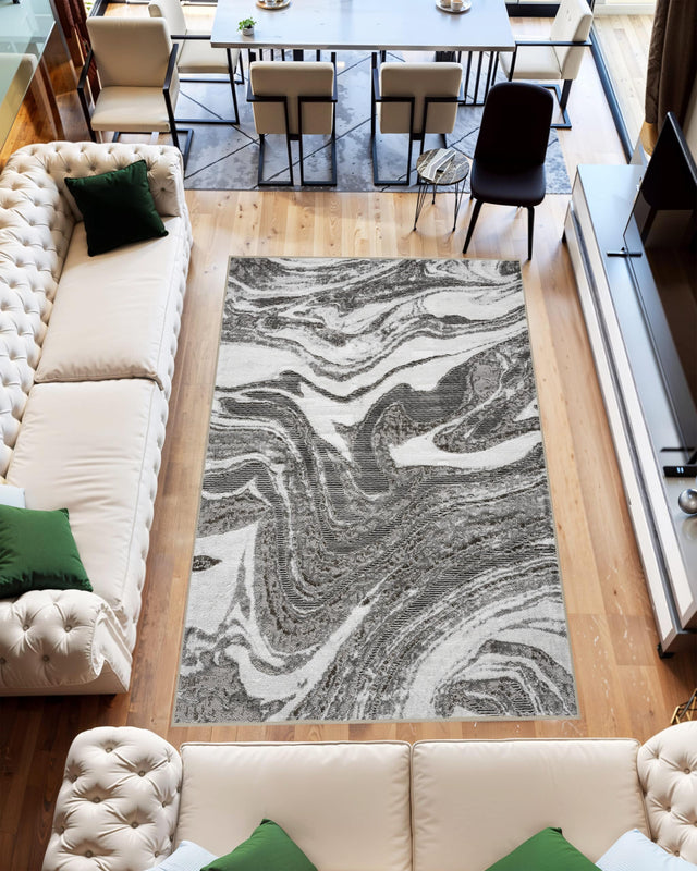 Marble Area Rug 1048 Anthracite