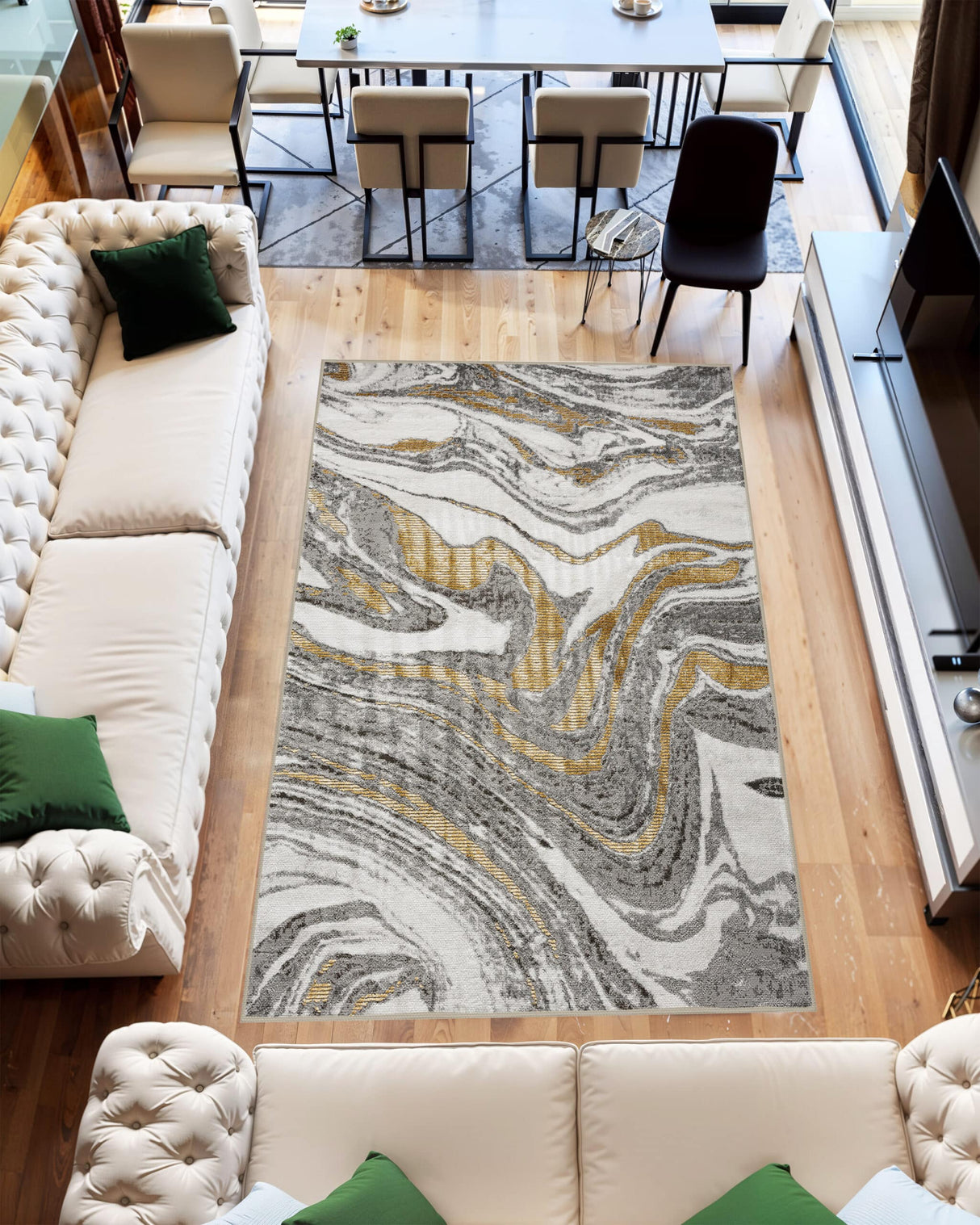 Marble Area Rug 1048 Grey