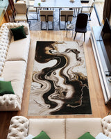 Marble Area Rug 1060 Black