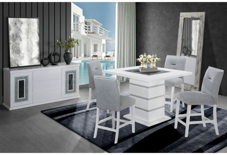 Monaco White Bar Table