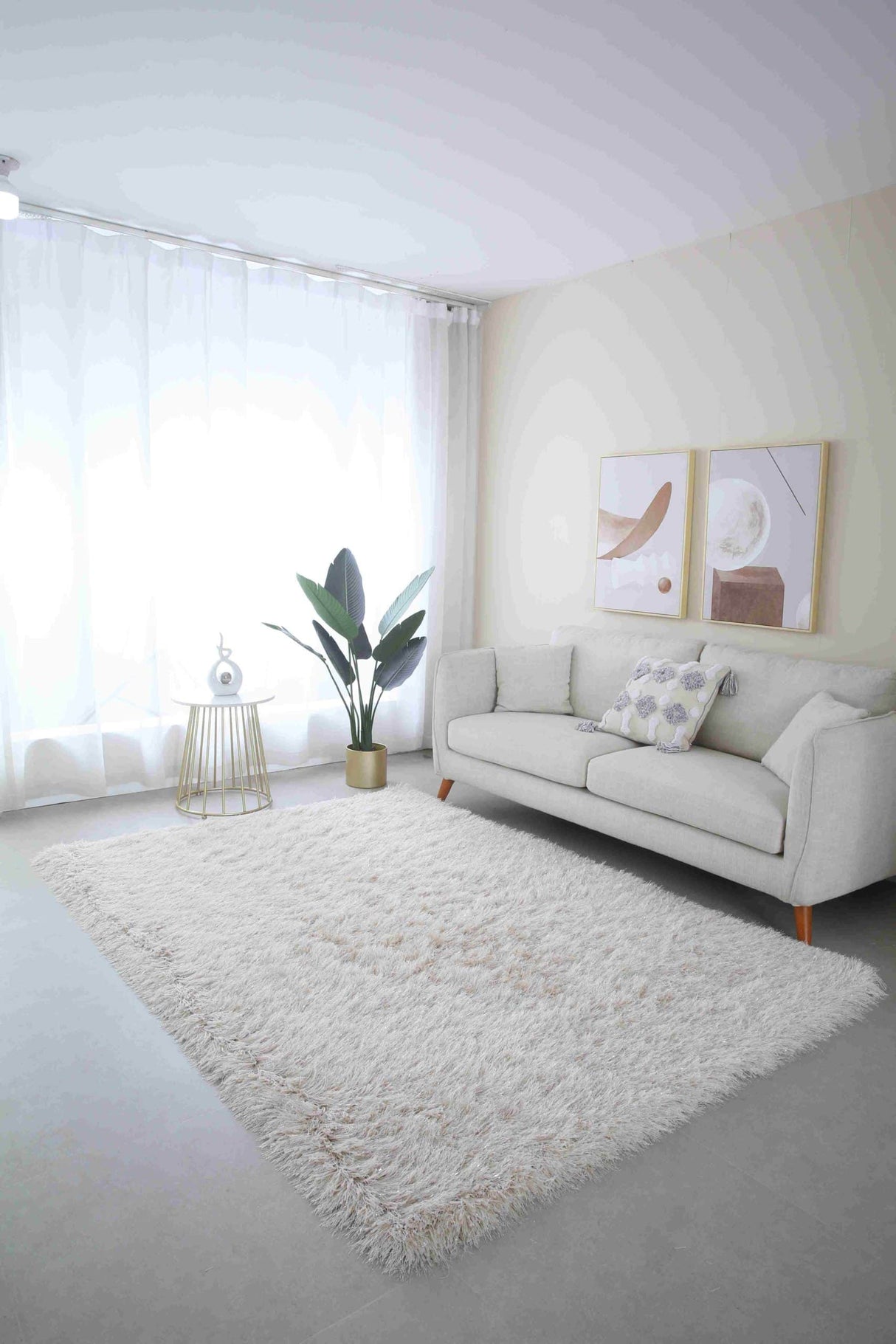 Meilin-S Shaggy Rug Beige