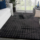 Nablus Shaggy Rug Black