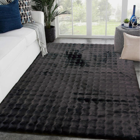Nablus Shaggy Rug Black