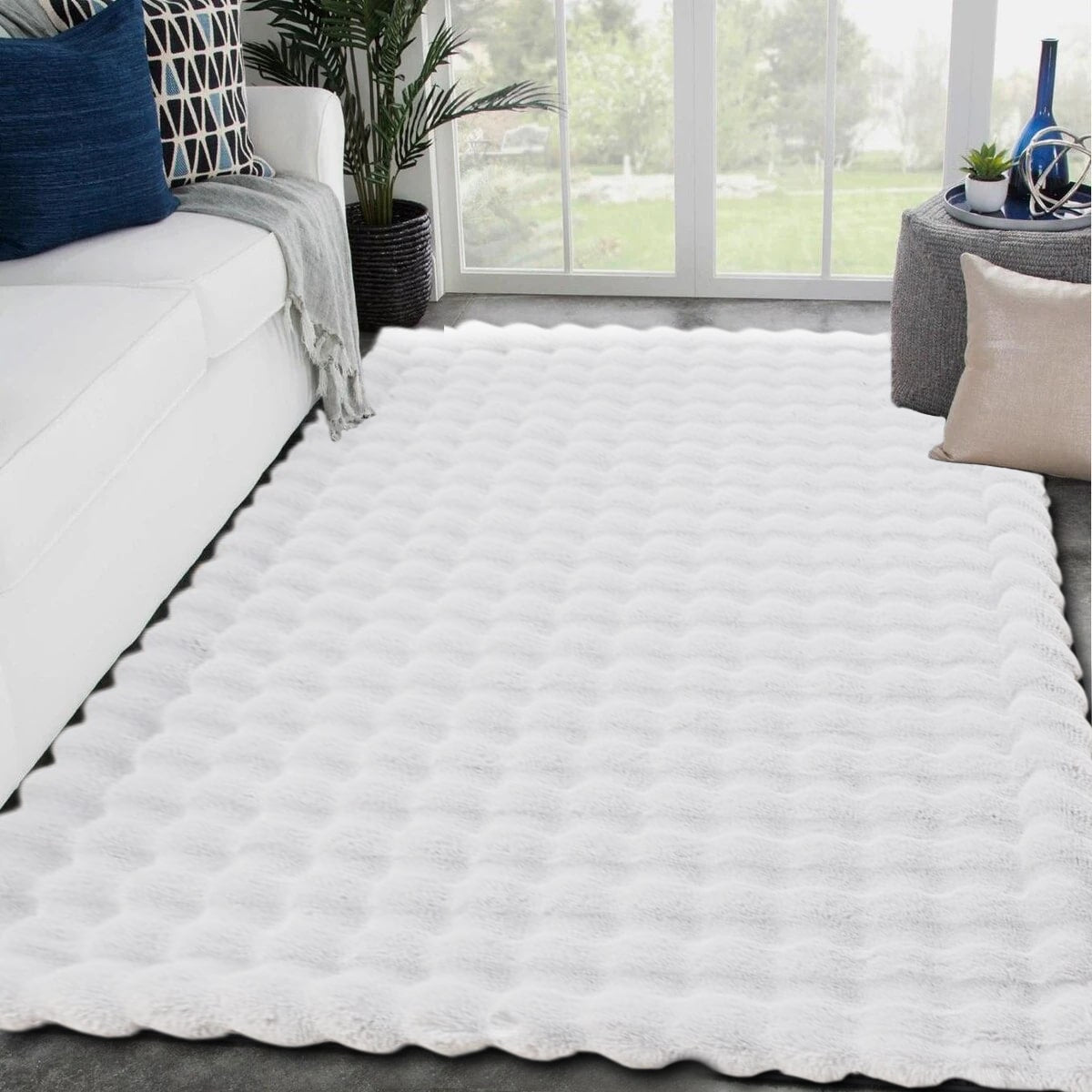 Nablus Shaggy Rug White