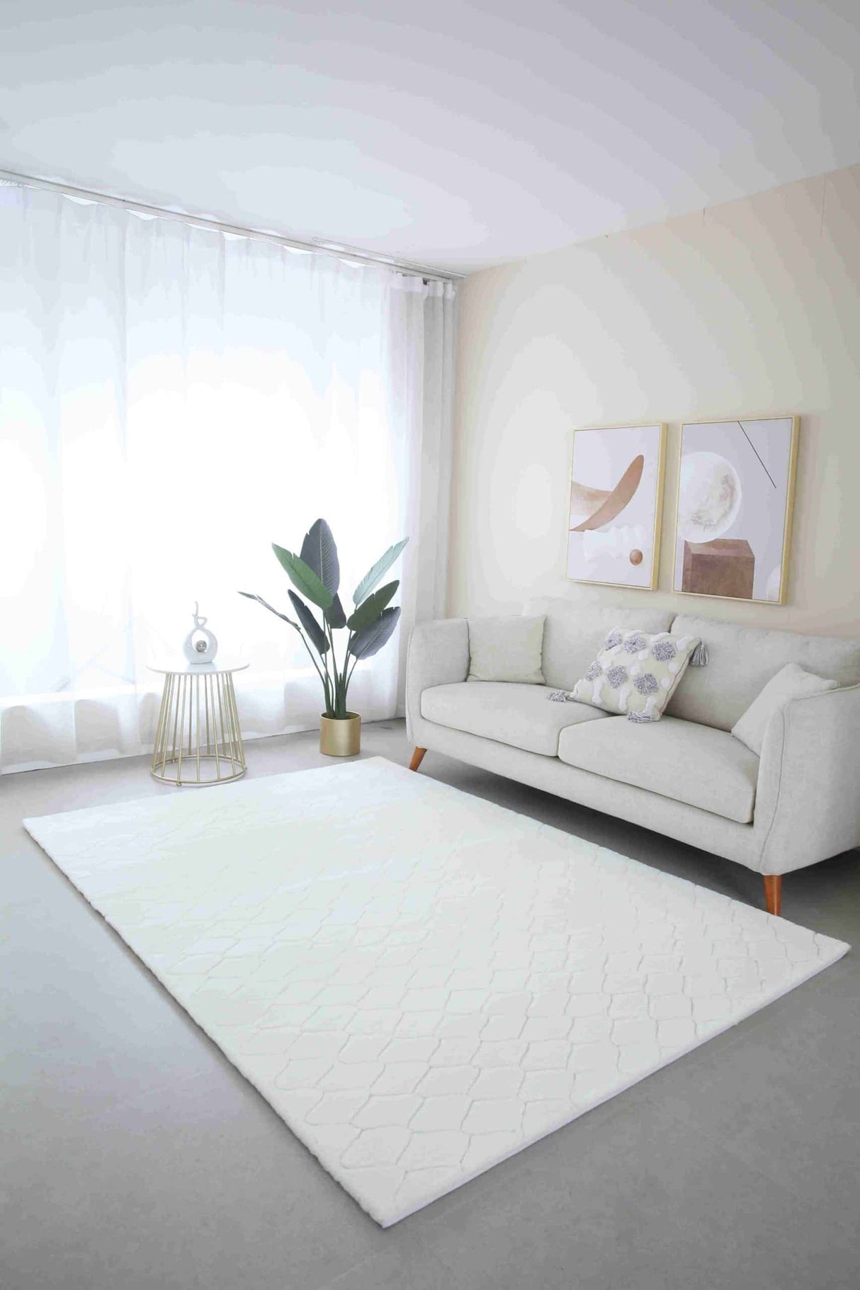 Nova Shaggy Rug White