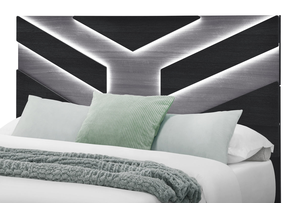 Optimus Black King Bed, Dresser, Mirror and Nightstand