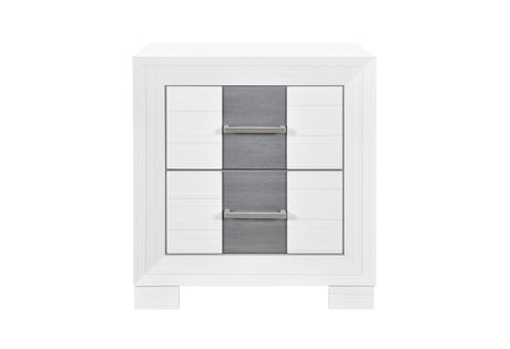 Optimus White/Grey Nightstand