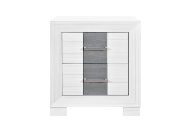Optimus White/Grey Nightstand