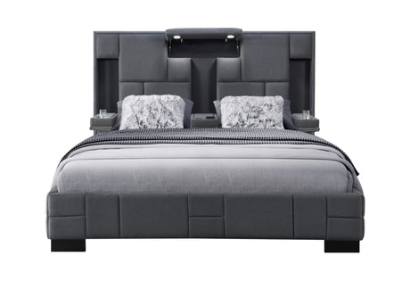 Oscar Dark Grey 8 King Bed No Wood Trim