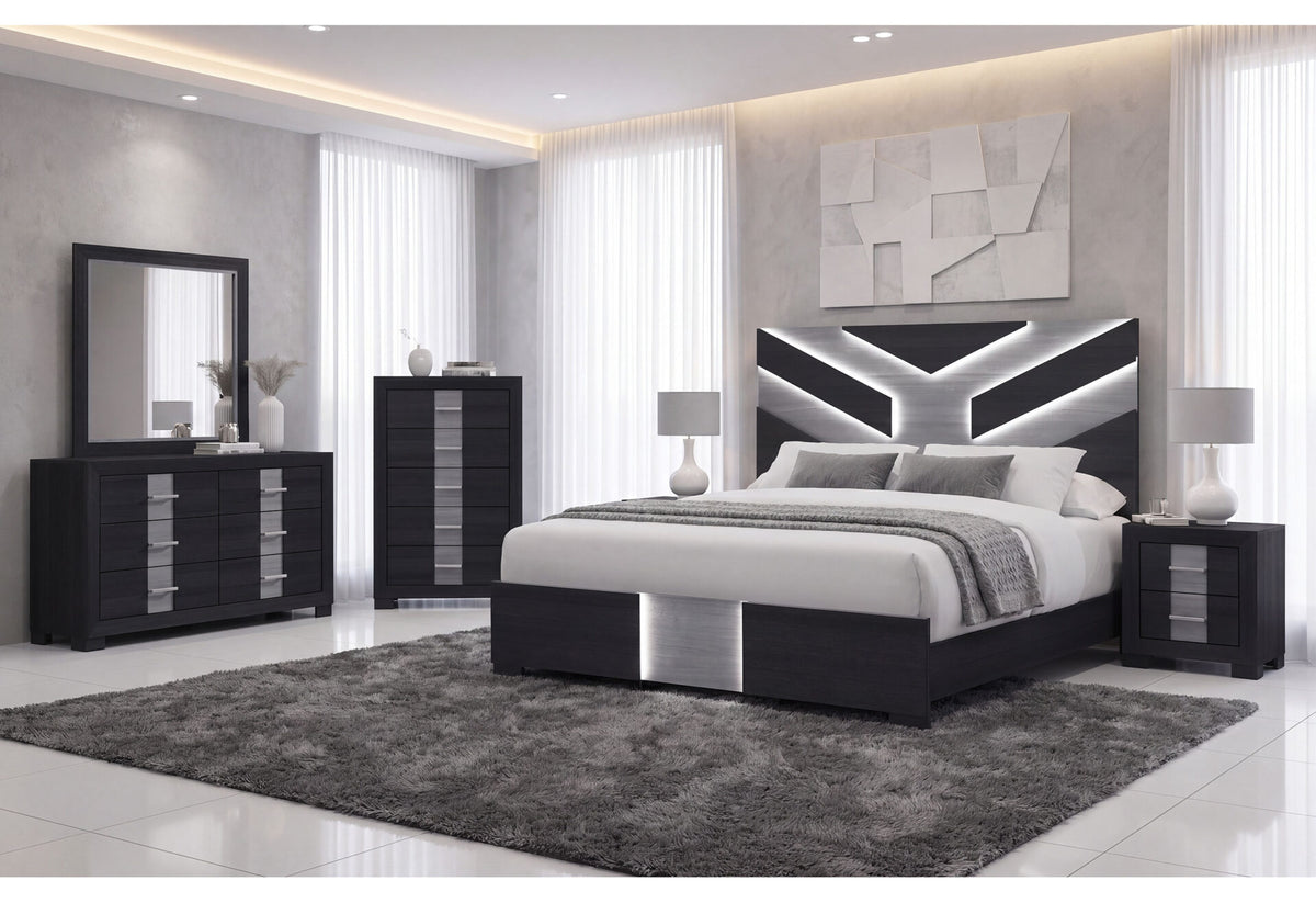 Optimus Black King Bed Group