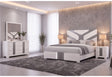 Optimus White Queen Bed, Dresser, Mirror and Nightstand