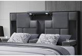 Oscar Dark Grey 8 Queen Bed No Wood Trim