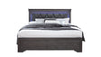 Pompei Metallic Grey Queen Bed with LED