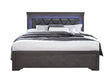 Pompei Metallic Grey King Bed with LED