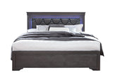 Pompei Metallic Grey Full Bed with LED