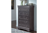 Pompei Metallic Grey King Bed Group with LED