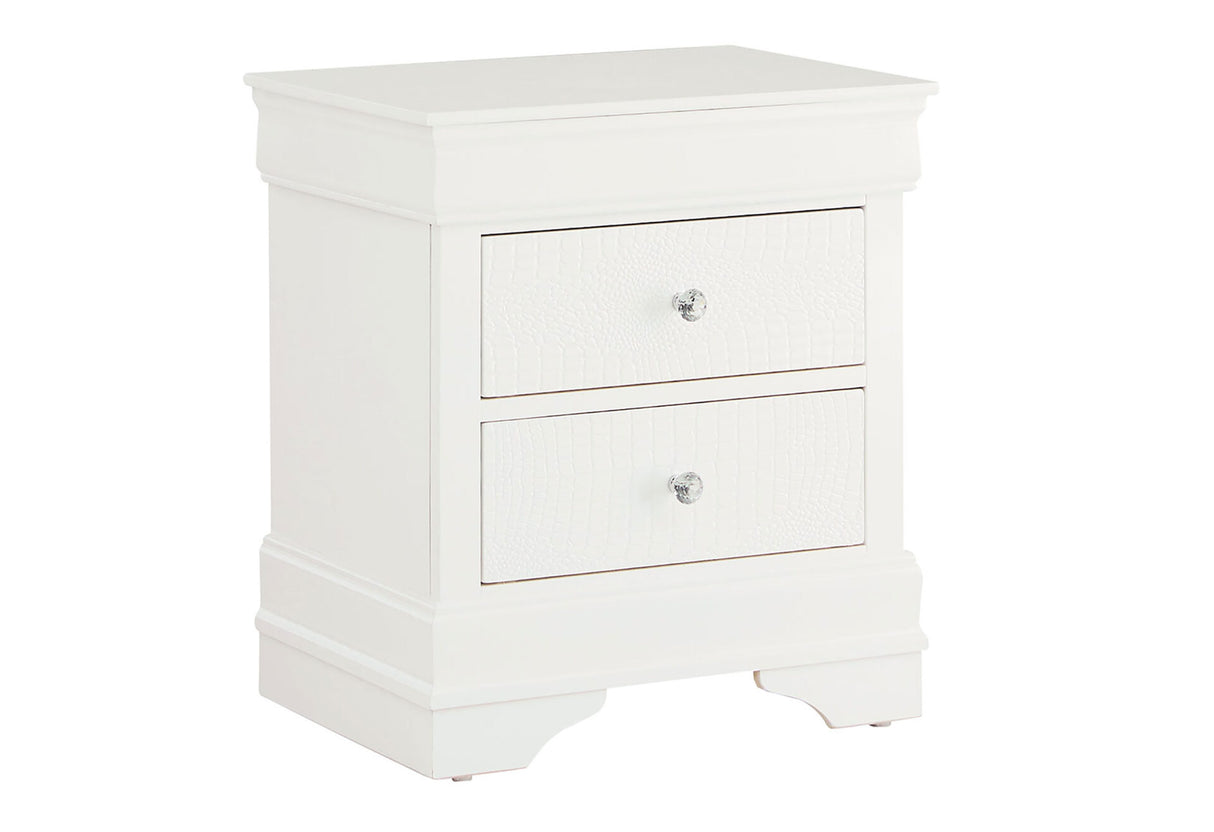 Pompei Metallic White Nightstand