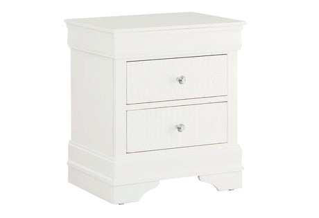 Pompei Metallic White Nightstand