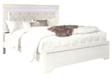 Pompei Metallic White Queen Bed with LED