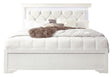 Pompei Metallic White Queen Bed with LED