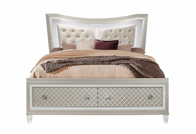 Paris Champagne King Bed with LED