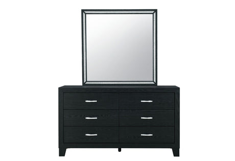 Reid Black King Bed Group with LED
