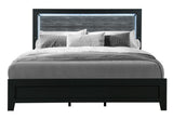 Reid Black Queen Bed Group with LED
