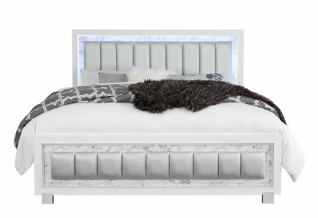 Santorini White King Bed