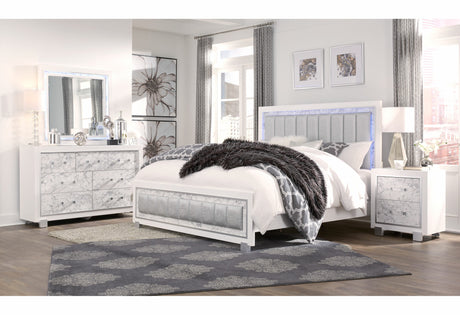 Santorini White King Bed