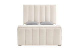 Serenity Buff King Bed Headboard with Speaker, TV Lift and Fireplace