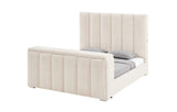 Serenity Buff King Bed Headboard with Speaker, TV Lift and Fireplace