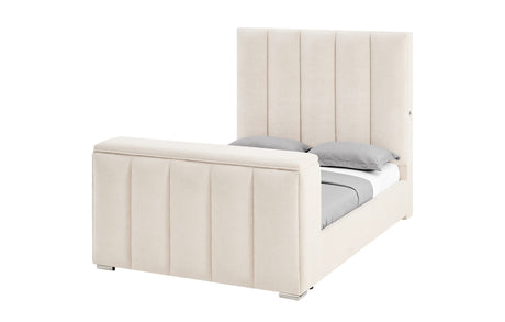 Serenity Buff Queen Bed with Speaker TV Lift and Fireplace