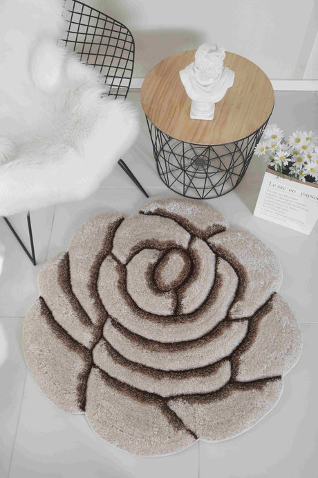 Faux Fur Rug Rose Beige