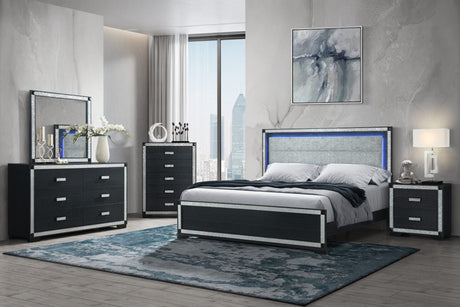 Soleil Charcoal Queen Bed Group with Cooler and Speaker