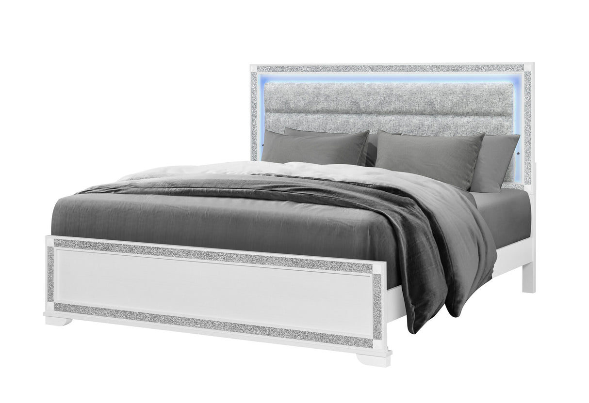 Soleil White King Bed