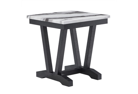 T1319 Black/White End Table