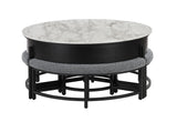 T42 Black Coffee Table with 3 Stools