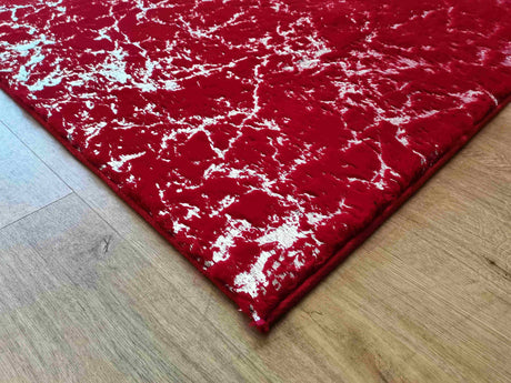 Timmy-S Shaggy Rug Td3396-B2-Red+Silver