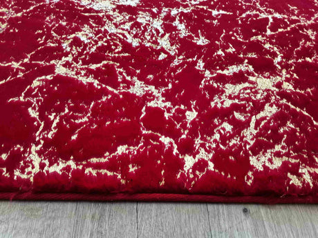 Timmy-S Shaggy Rug Td3396-B5-Red+Gold