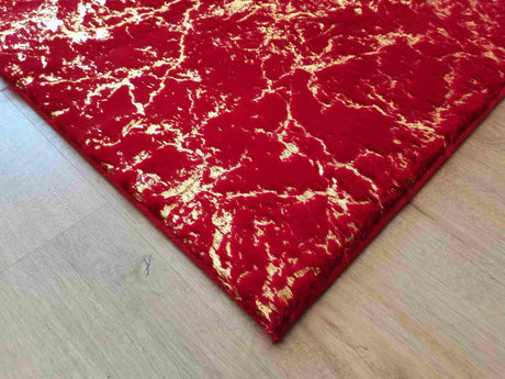 Timmy-S Shaggy Rug Td3396-B5-Red+Gold