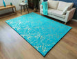 Timmy-S Shaggy Rug Td3396-B6-Teal+Gold Turquoise