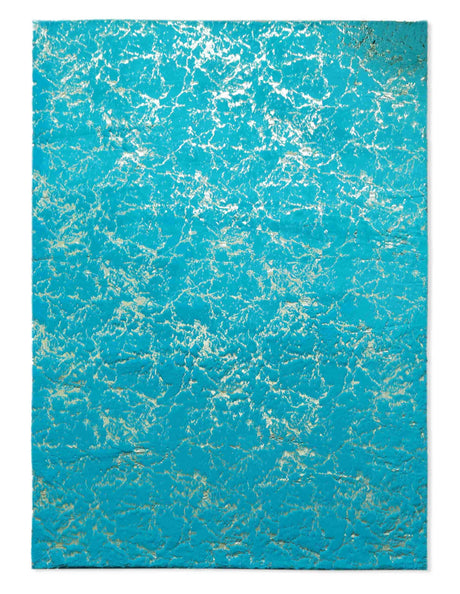 Timmy-S Shaggy Rug Td3396-B6-Teal+Gold