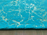 Timmy-S Shaggy Rug Td3396-B6-Teal+Gold